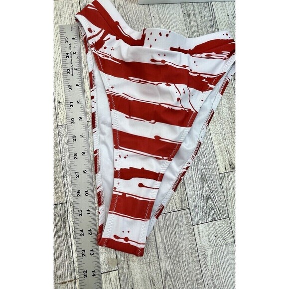 Blooming Jelly S 2pc Bikini Swimsuit Sporty Cut High Waisted American Flag NEW - Picture 7 of 13